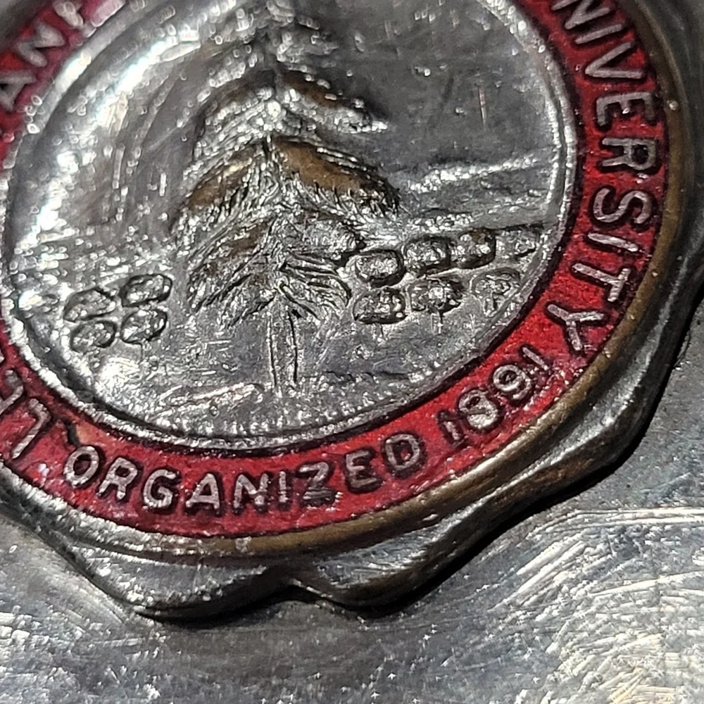 Vintage Leland Stanford Junior University Seal Logo Belt Buckle 1X2 inch